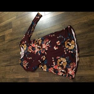 Burgundy floral dress
